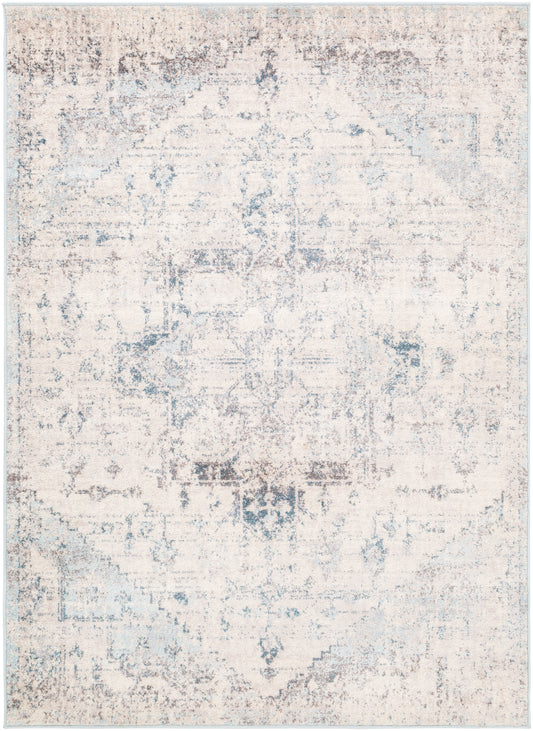 Surya Ankara Akr-2310 Pale Blue, Light Gray, Bright Blue, Ivory Area Rug