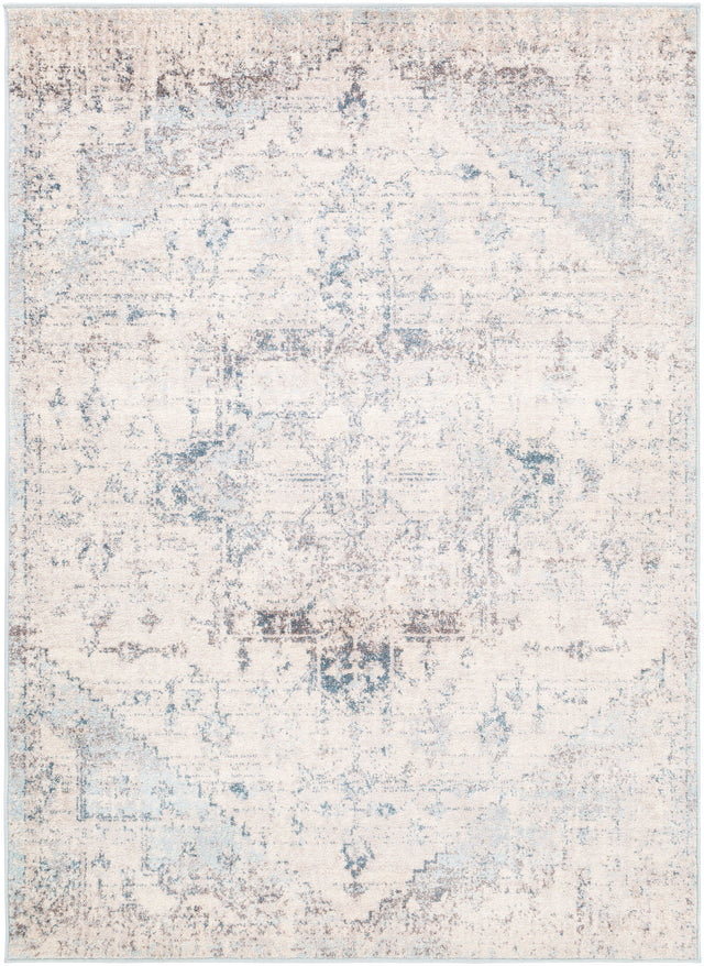 Surya Ankara Akr-2310 Pale Blue, Light Gray, Bright Blue, Ivory Rugs.