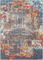 Surya Ankara Akr-2315 Teal, Sky Blue, Burnt Orange, Charcoal Rugs.