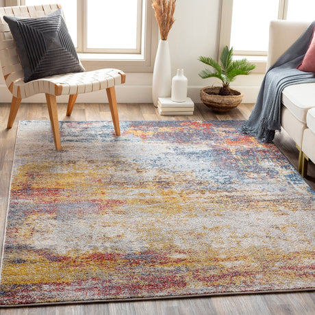 Surya Ankara Akr-2316 Teal, Sky Blue, Medium Gray, Light Gray Rugs.