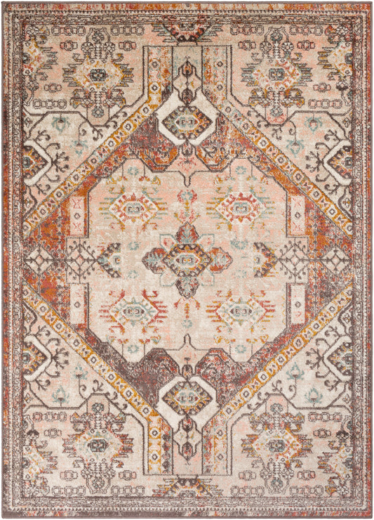 Surya Ankara Akr-2322 Burnt Orange, Charcoal, Mustard, Pale Pink Area Rug