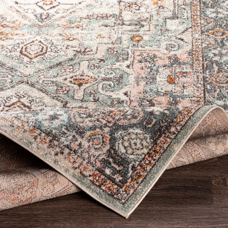 Surya Ankara Akr-2326 Brick, Charcoal, Aqua, Ivory Rugs.