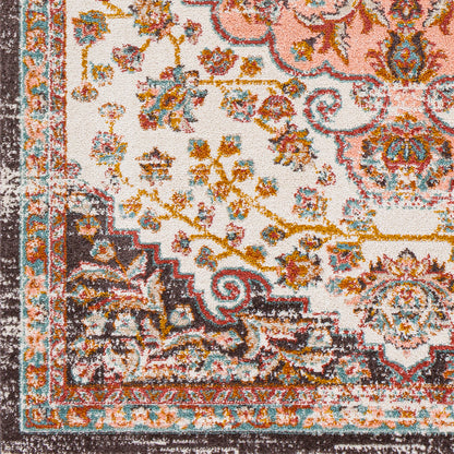 Surya Ankara Akr-2331 Pale Pink, Brick, Mustard, Burnt Orange Area Rug