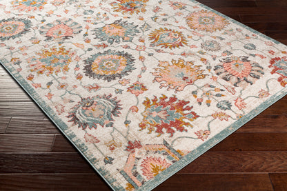 Surya Ankara Akr-2334 Pale Pink, Aqua, Ivory, Mustard Area Rug