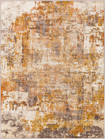 Surya Ankara Akr-2344 Dark Brown, Burnt Orange, Mustard, Light Gray Area Rug