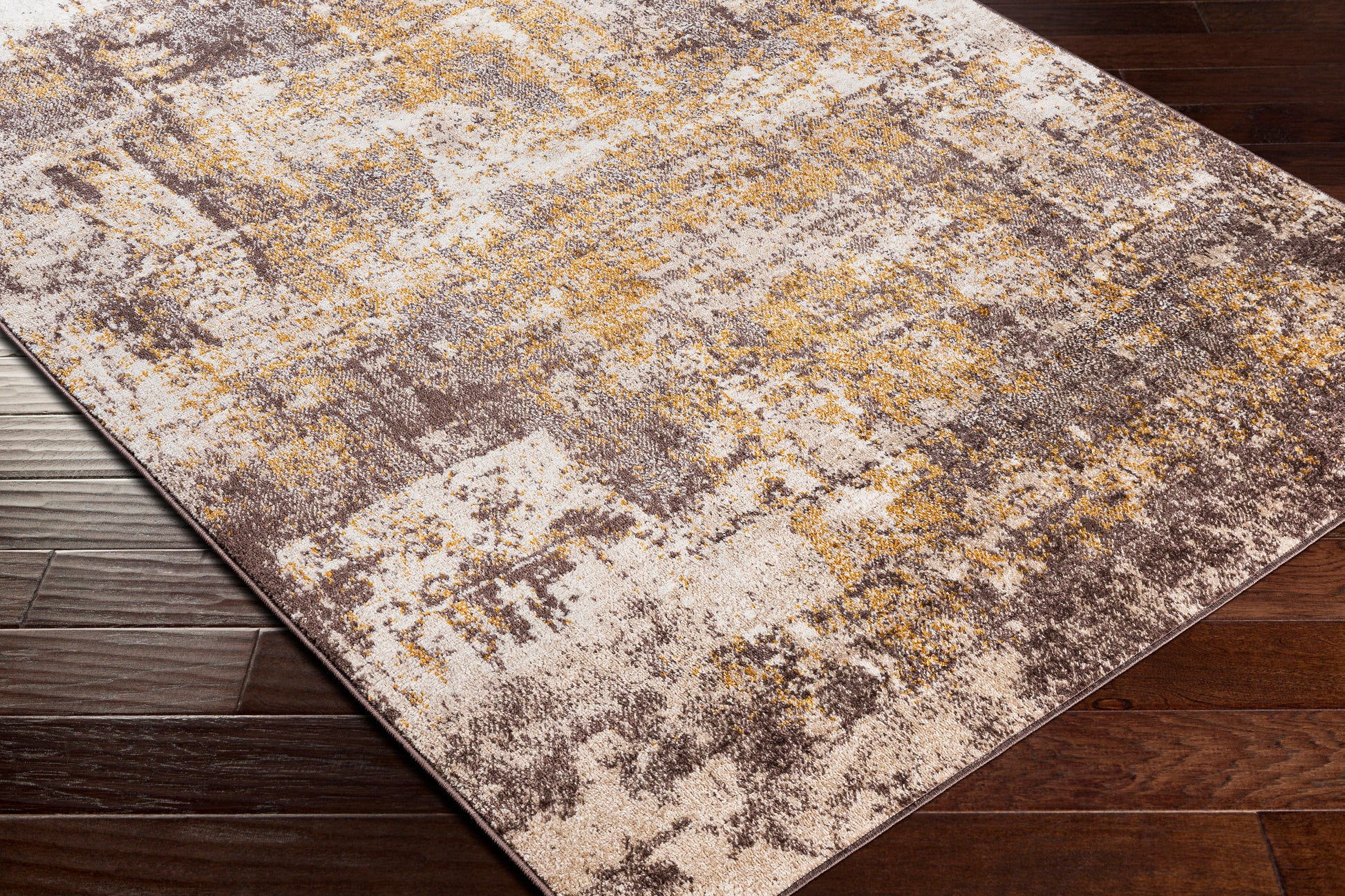 Surya Ankara Akr-2345 Dark Brown, Mustard, Light Gray, Beige Area Rug