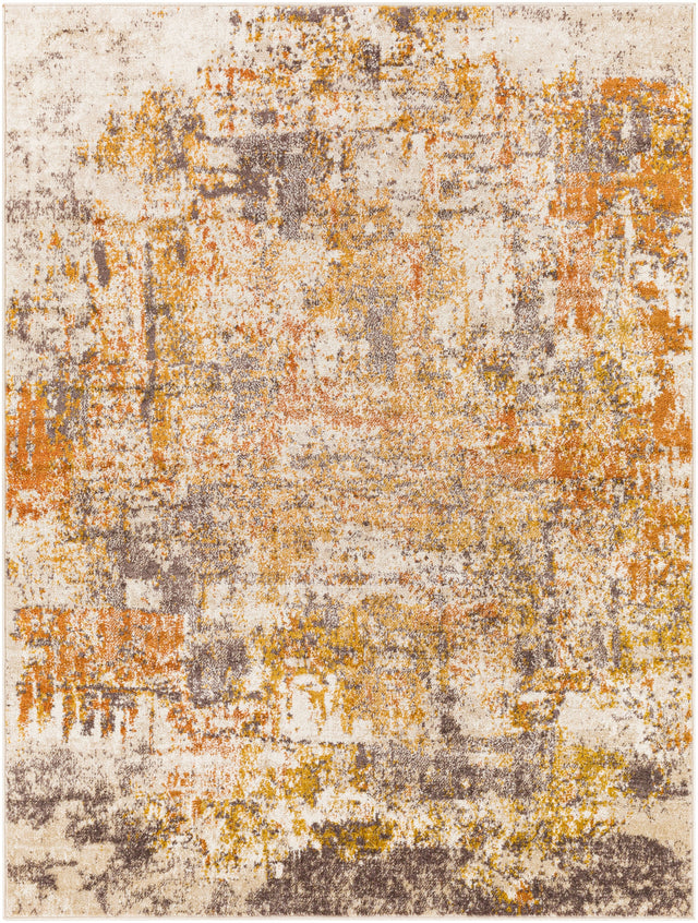 Surya Ankara Akr-2348 Dark Brown, Burnt Orange, Mustard, Light Gray Rugs.