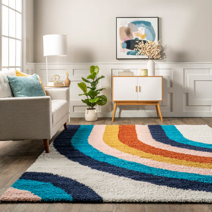 Nuloom Ela Half Rainbow Nel2951A Blue Area Rug