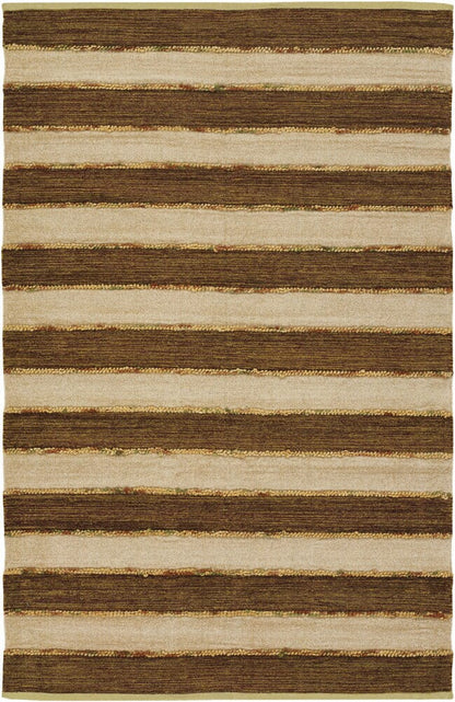 Chandra Alda Ald16900 Brown / Beige / Gold / Green Striped Area Rug