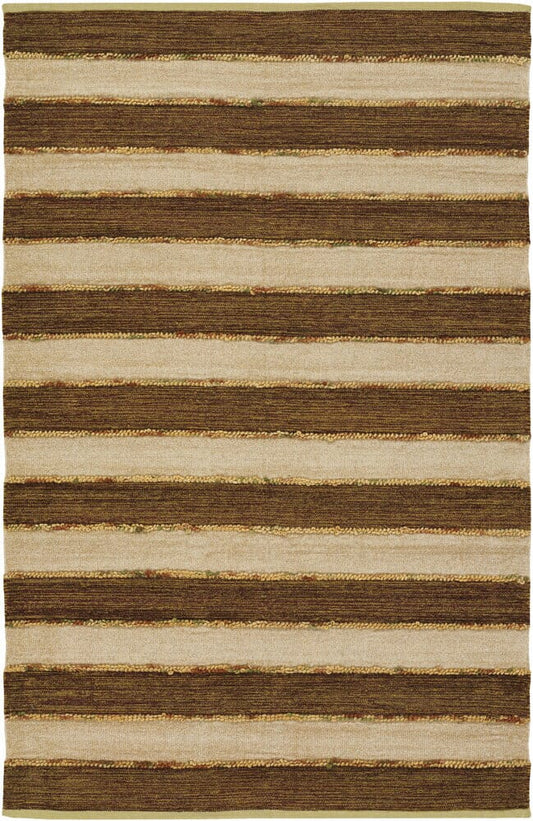 Chandra Alda Ald16900 Brown / Beige / Gold / Green Striped Area Rug