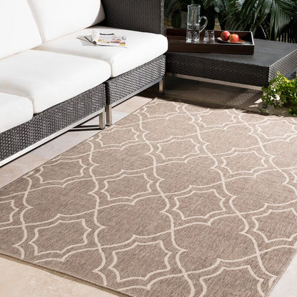 Surya Alfresco Alf-9587 Taupe / Beige Geometric Area Rug