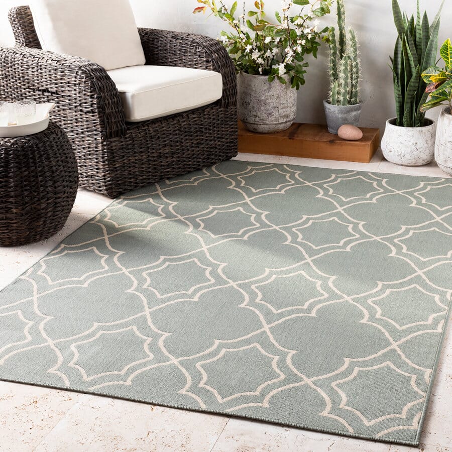 Surya Alfresco Alf-9589 Moss / Beige Geometric Area Rug