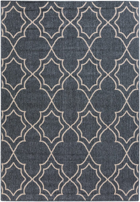 Surya Alfresco Alf-9590 Black / Taupe Rugs.