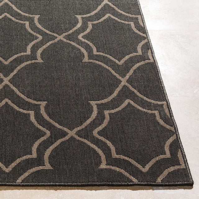 Surya Alfresco Alf-9590 Black / Taupe Rugs.