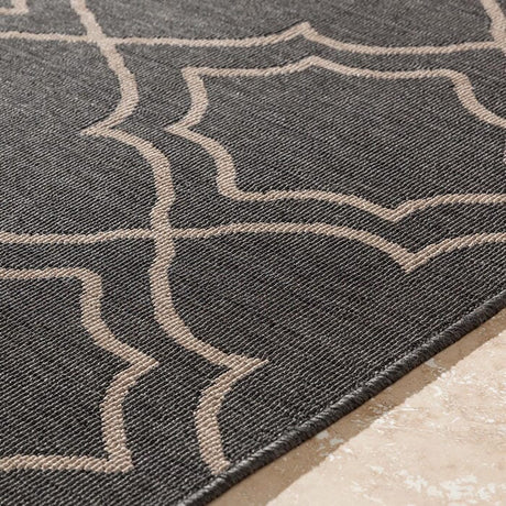 Surya Alfresco Alf-9590 Black / Taupe Rugs.