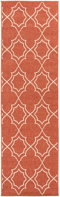 Surya Alfresco Alf-9591 Cherry / Ivory Geometric Area Rug