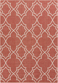 Surya Alfresco Alf-9591 Cherry / Ivory Geometric Area Rug