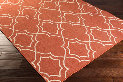 Surya Alfresco Alf-9591 Cherry / Ivory Geometric Area Rug