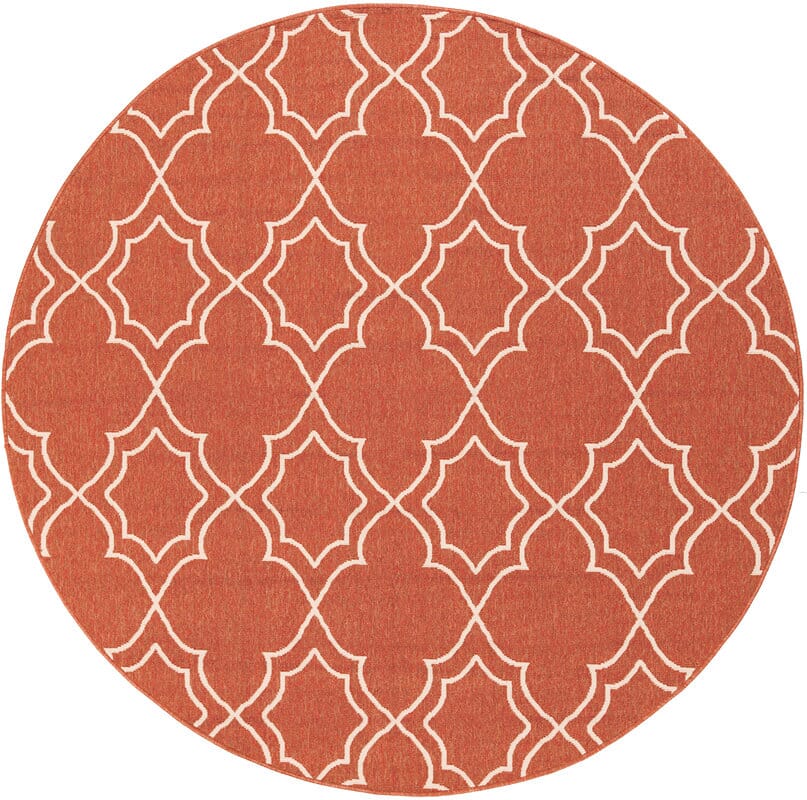 Surya Alfresco Alf-9591 Cherry / Ivory Geometric Area Rug