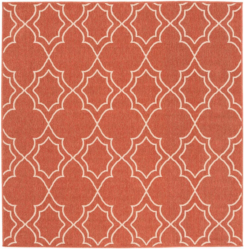 Surya Alfresco Alf-9591 Cherry / Ivory Geometric Area Rug