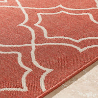 Surya Alfresco Alf-9591 Cherry / Ivory Geometric Area Rug