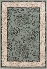 Surya Alfresco Alf-9594 Moss / Ivory / Black / Taupe Rugs.