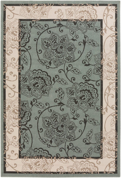 Surya Alfresco Alf-9594 Moss / Ivory / Black / Taupe Area Rug