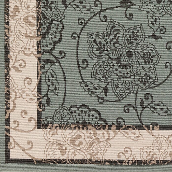 Surya Alfresco Alf-9594 Moss / Ivory / Black / Taupe Rugs.
