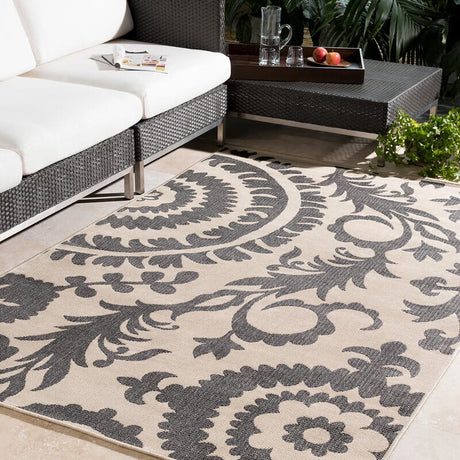 Surya Alfresco Alf-9612 Gray / Ivory Rugs.