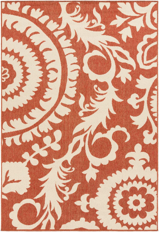 Surya Alfresco Alf-9613 Cherry / Beige Area Rug