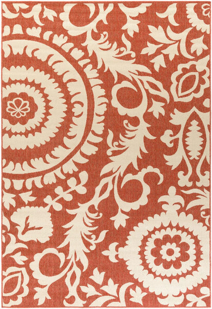 Surya Alfresco Alf-9613 Cherry / Beige Area Rug