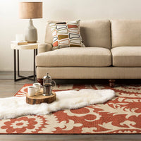 Surya Alfresco Alf-9613 Cherry / Beige Area Rug