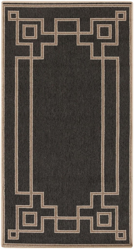 Surya Alfresco Alf-9630 Black / Taupe / Beige Rugs.