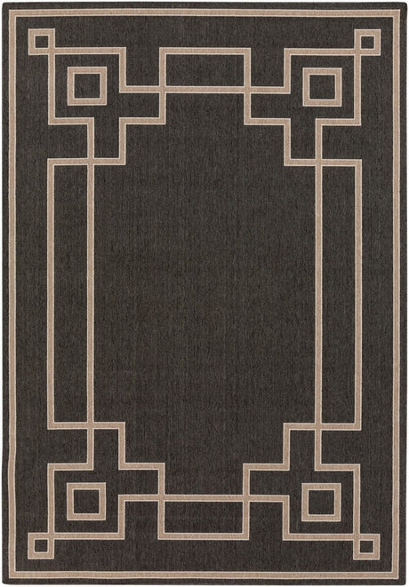 Surya Alfresco Alf-9630 Black / Taupe / Beige Rugs.