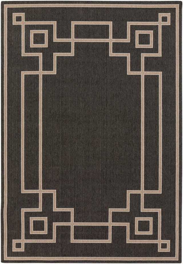 Surya Alfresco Alf-9630 Black / Taupe / Beige Rugs.