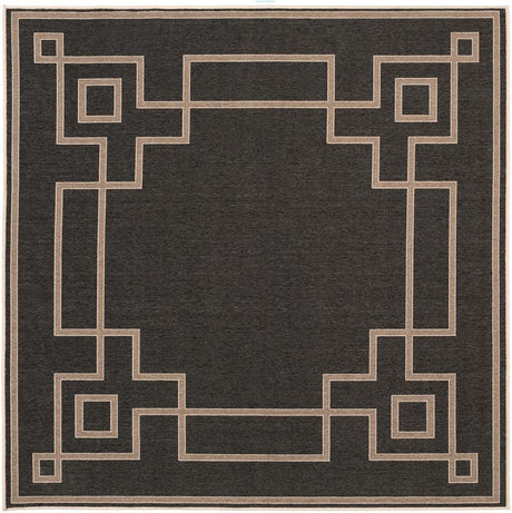 Surya Alfresco Alf-9630 Black / Taupe / Beige Rugs.