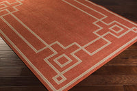 Surya Alfresco Alf-9631 Cherry / Taupe / Beige Bordered Area Rug