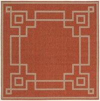 Surya Alfresco Alf-9631 Cherry / Taupe / Beige Bordered Area Rug