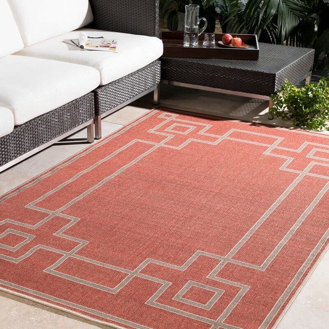 Surya Alfresco Alf-9631 Cherry / Taupe / Beige Rugs.