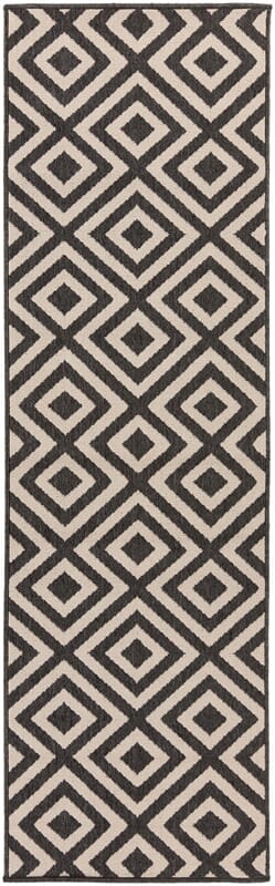 Surya Alfresco Alf-9639 Black / Beige Geometric Area Rug