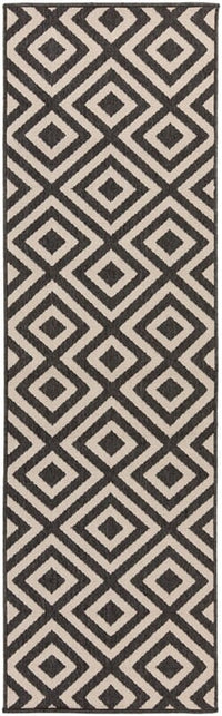 Surya Alfresco Alf-9639 Black / Beige Geometric Area Rug