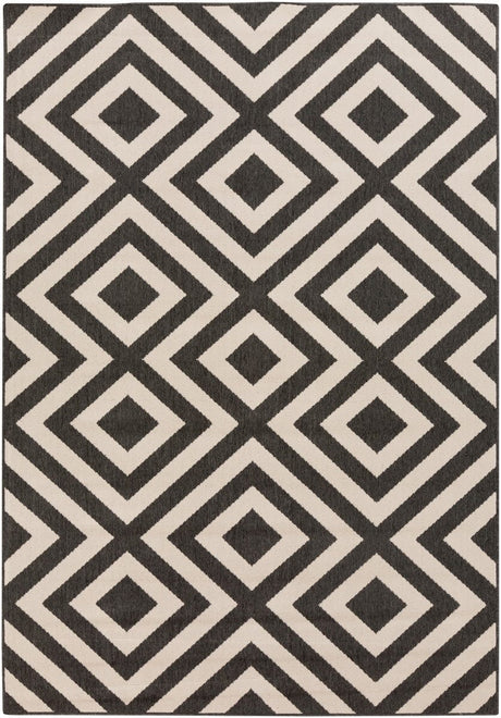 Surya Alfresco Alf-9639 Black / Beige Rugs.