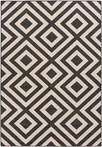 Surya Alfresco Alf-9639 Black / Beige Geometric Area Rug