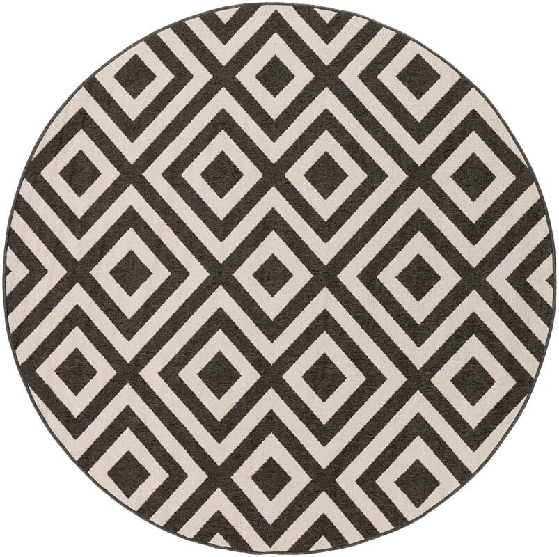 Surya Alfresco Alf-9639 Black / Beige Geometric Area Rug