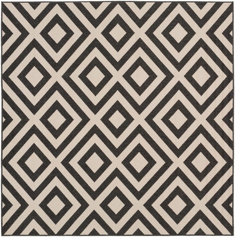 Surya Alfresco Alf-9639 Black / Beige Geometric Area Rug