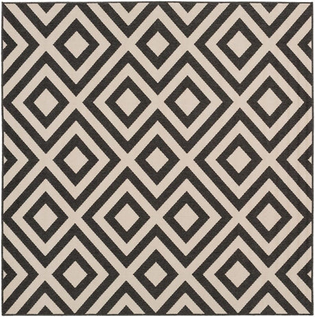 Surya Alfresco Alf-9639 Black / Beige Rugs.