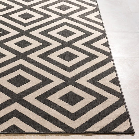 Surya Alfresco Alf-9639 Black / Beige Rugs.