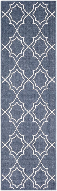 Surya Alfresco Alf-9650 Charcoal, White Geometric Area Rug