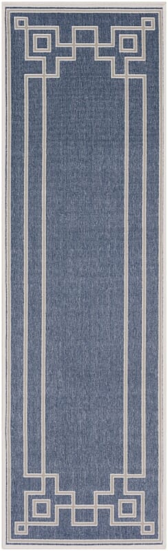 Surya Alfresco Alf-9654 Charcoal, Taupe, White Bordered Area Rug