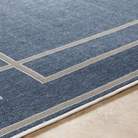 Surya Alfresco Alf-9654 Charcoal, Taupe, White Bordered Area Rug